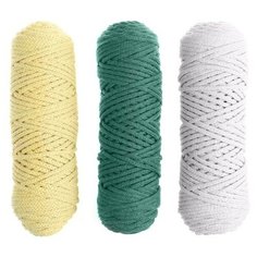 Шнур для вязания 3мм 100% хлопок, 50м/85гр, набор 3шт (Комплект 10) 3676587 Osttex