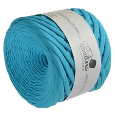 Пряжа трикотажная широкая "Saltera" 100м/300гр, ширина 7-9 мм (28 аквамарин) 4534572