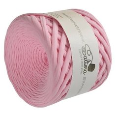 Пряжа трикотажная широкая "Saltera" 100м/300гр, ширина 7-9 мм (22 сакура) 4534585