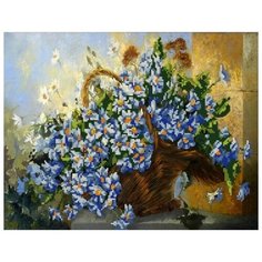 Корзина ромашек (рис. на сатене 29х39) 29х39 Конек 9783 Конёк