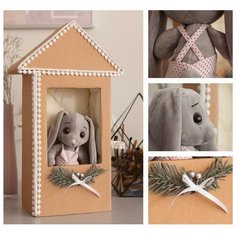 Набор для шитья Арт Узор Мягкий зайка "Тирри", в домике, 30*30*2 см