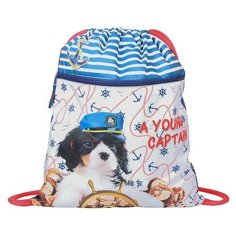 Мешок для обуви с карманом 490*410 Оникс МО-27-4, сетка, "Щенок капитан" белый 53887 5308190