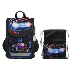 Ранец Стандарт Сalligrata Первоклашка 36*26*16 +мешок мал "Тачка" ,черный 2999964 Calligrata