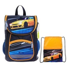 Ранец Стандарт Сalligrata Первоклашка 36*26*16 +мешок мал "Авто" черный 3947945 Calligrata