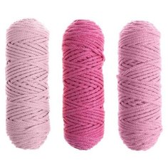 Шнур для вязания 3мм 100% хлопок, 50м/85гр, набор 3шт (Комплект 8) 3676585 Osttex