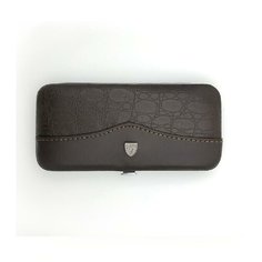 Маникюрный набор Drei Schwerter Solingen Kellermann, 7 пр., коричневый, футляр под кожу крокодила (7775FN)