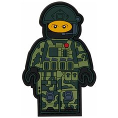 Нашивка (шеврон патч patch) "Лего солдат", на липучке, 5.5 x 8.5 см, олива Teamzlo Workshop