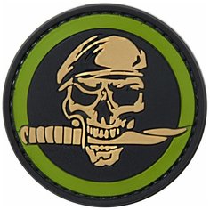 Нашивка (шеврон патч patch) "Череп с кинжалом", на липучке, 6 x 6 см Teamzlo Workshop