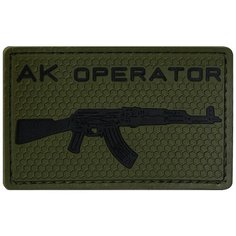 Нашивка (шеврон патч patch) "AK operator", на липучке, 7.9 x 4.9 см, олива Teamzlo Workshop