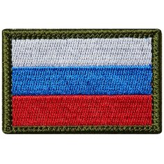 Нашивка (шеврон патч patch) "Триколор РФ, яркий", вышивка на липучке, 6 x 4 см Teamzlo Workshop