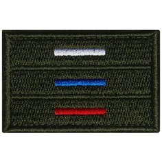 Нашивка (шеврон патч patch) "Триколор РФ, тактический", вышивка на липучке, 6 x 4 см Teamzlo Workshop