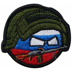 Нашивка (шеврон патч patch) "Countryball Россия пулеметчик", вышивка на липучке, 6 x 5.2 см Teamzlo Workshop
