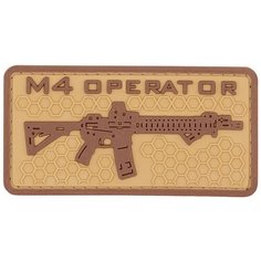 Нашивка (шеврон патч patch) "M4 operator", на липучке, 8.2 x 4.2 см, тан Teamzlo Workshop