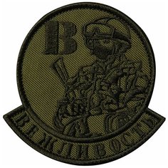 Нашивка (шеврон патч patch) "В. Вежливость", вышивка на липучке, 9.5 x 9 см, олива Teamzlo Workshop