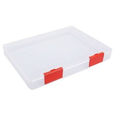 Контейнер для документов А4, с красными защелками, прозрачный ПД23 4346418 Стамм