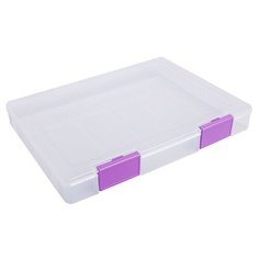 Контейнер для документов А4, с цветными защелками Studio, прозрачный ПД24 4346422 Стамм