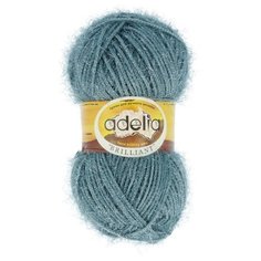 Пряжа Adelia "BRILLIANT" 100% полиэстер №15 серо-голубой - 10 мотков по 50 г