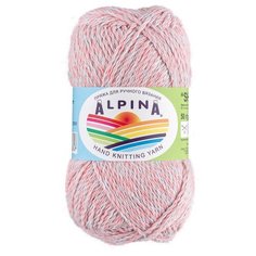 Пряжа Alpina "SHEBBY" 100% хлопок №08 коралловый-голубой - 10 мотков по 50 г