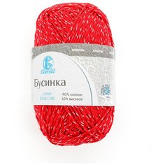 Пряжа Камтекс Бусинка 50гр. 110м. (90% хлопок, 10% вискоза) (046 красный) 5 шт