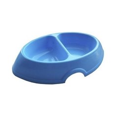 Миска ZOOexpress 12003 овальная двойная для кошек 2 х 200 мл в ассортименте