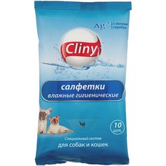 Салфетки Cliny (Neoterica) влажные гигиенические для собак и кошек