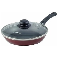 Сковорода Scovo Expert СЭ-028, 24 см, с крышкой, бордовый