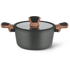 Кастрюля Fissman DIAMOND 20x10 см / 2,6 л со стеклянной крышкой (алюминий) (14304)