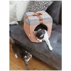 Домик для животных, для кошек, для собак, "Не Один Дома" Лучший подарок, светло-коричневый, S