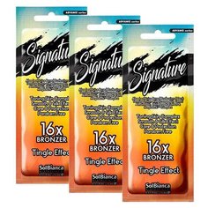 Sol Bianca Крем для солярия на основе алоэ “Signature” Tingle эфф,16х bronzer, 45 мл (упаковка 3 шт*15 мл) (масла апельсина и сл. миндаля)