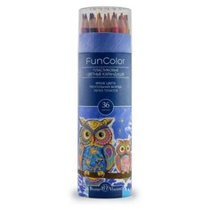 Карандаши цветные "FUNCOLOR" (пластиковые) В КАРТОННОЙ ТУБЕ, 36 ЦВ. 4 ВИДА Bruno Visconti