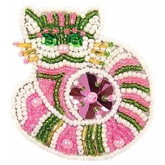 Клеvер Набор для вышивания бисером Сверкающий патч Кот 7 х 6,5 см (АФ 10-040) Клевер