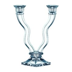 Подсвечник 2-х рожковый витой 22 см , CANDLEHOLDER, хрусталь, Nachtmann