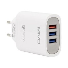 Сетевое зарядное устройство MIVO 3A 30W 3xUSB QC3.0 MP-324Q белый