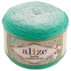 Пряжа Alize Bella Ombre Batik 250г 900м (100% хлопок) (7408 мятный) 2 шт