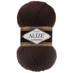 Пряжа ALIZE Lanagold 100гр., 240м (49%шерсть, 51%акрил) (26 шоколад) 5 шт