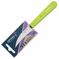 Нож для чистки овощей Opinel №114, нержавеющая сталь, блистер, зеленый