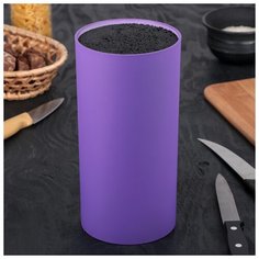 Подставка для ножей "Нео" с наполнителем, покрытие Soft-touch, 22х11 см, цвет фиолетовый 4098635 Сима ленд