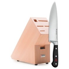 Промо набор, кухонный нож «Шеф» 20 см, поставка для ножей светлый бук, серия Classic, WUESTHOF Wusthof