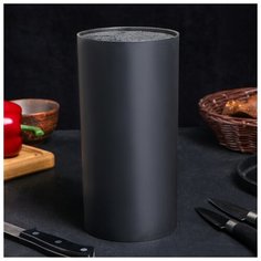Подставка для ножей "Нео" с наполнителем, покрытие Soft-touch, 22х11 см, цвет чёрный 3936214 Сима ленд