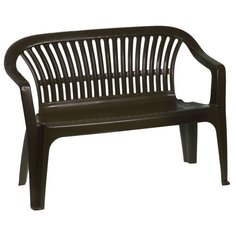 Скамья садовая, пластиковая 115 х 60 х 81 см, со спинкой "Престиж", коричневая 2061315 Alternativa
