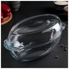 Утятница овальная 1,8 л 35х19х15 см с крышкой-формой для запекания 4385173 Pasabahce