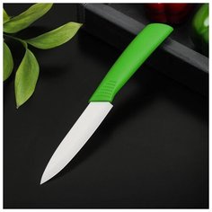 Нож керамический "Симпл" лезвие 10,5 см, ручка soft touch, цвет зеленый 5386352 Сима ленд