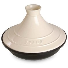 Тажин c чугунным основанием 28 см, белый глянцевый, Staub