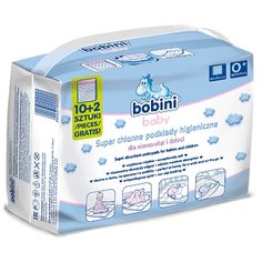 BOBINI 500001286 Впитывающие пеленки для младенцев BABY 0+, 12шт