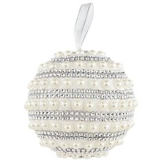 Елочное украшение Lefard шар жемчугом цвет: silver d = 15 см (860-1009)