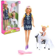 Кукла Люси Veld co 102362 с малышкой на лошади, 29 см