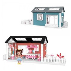 Игровой набор ABtoys Модульный домик (собери сам), 3 секции. Мини-кукла в кондитерской, в наборе с аксессуарами