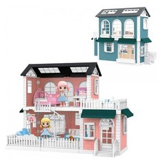 Игровой набор ABtoys Модульный домик (собери сам), 8 секций. Мини-куколки в гостинной, в музыкальной комнате, в спальне, в наборе с аксессуарами