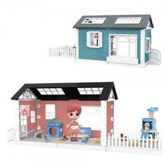 Игровой набор ABtoys Модульный домик (собери сам), 3 секции. Мини-кукла с питомцами и их домиками, в наборе с аксессуарами
