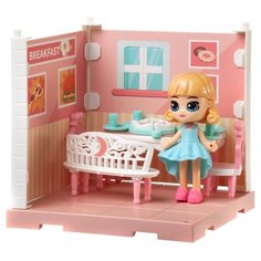 Игровой набор ABtoys Модульный домик (собери сам), 1 секция. Мини-кукла в столовой, в наборе с аксессуарами